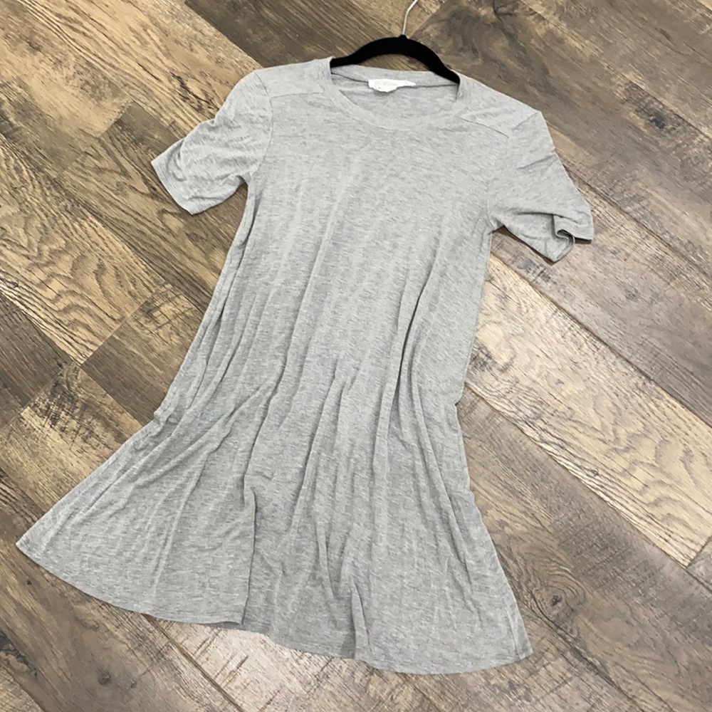 BCBG Grey Cap Sleeve Babydoll Dress